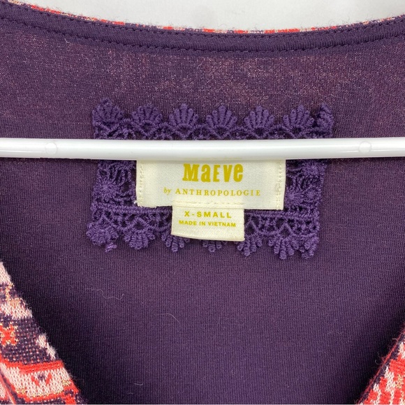 Maeve Anthropologie Belted Paisley Red Dress XS - Picture 4 of 12